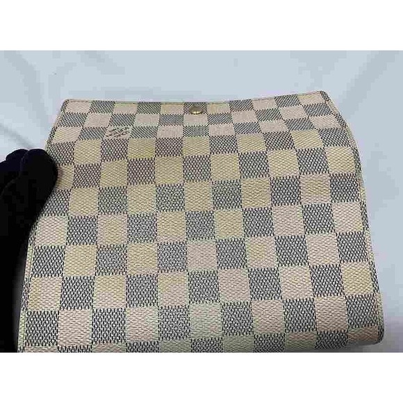 Louis Vuitton Azur White Portefeuille Wallet Sarah Flap Long Damier - Picture 4 of 10
